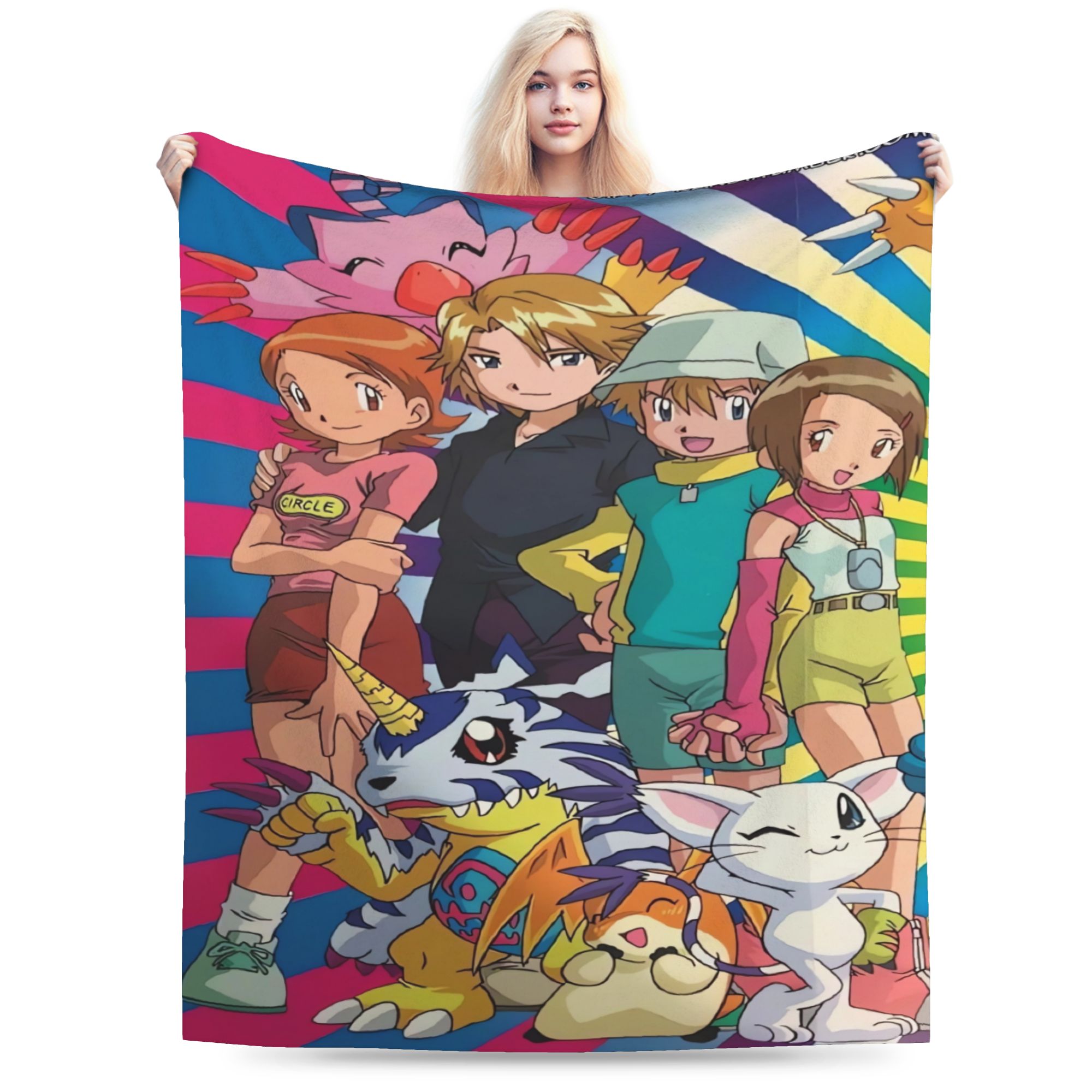 Outdoor Adventure Girls - Digimon Adventure Battaniyeler Kaliteli Süper Yumuşak