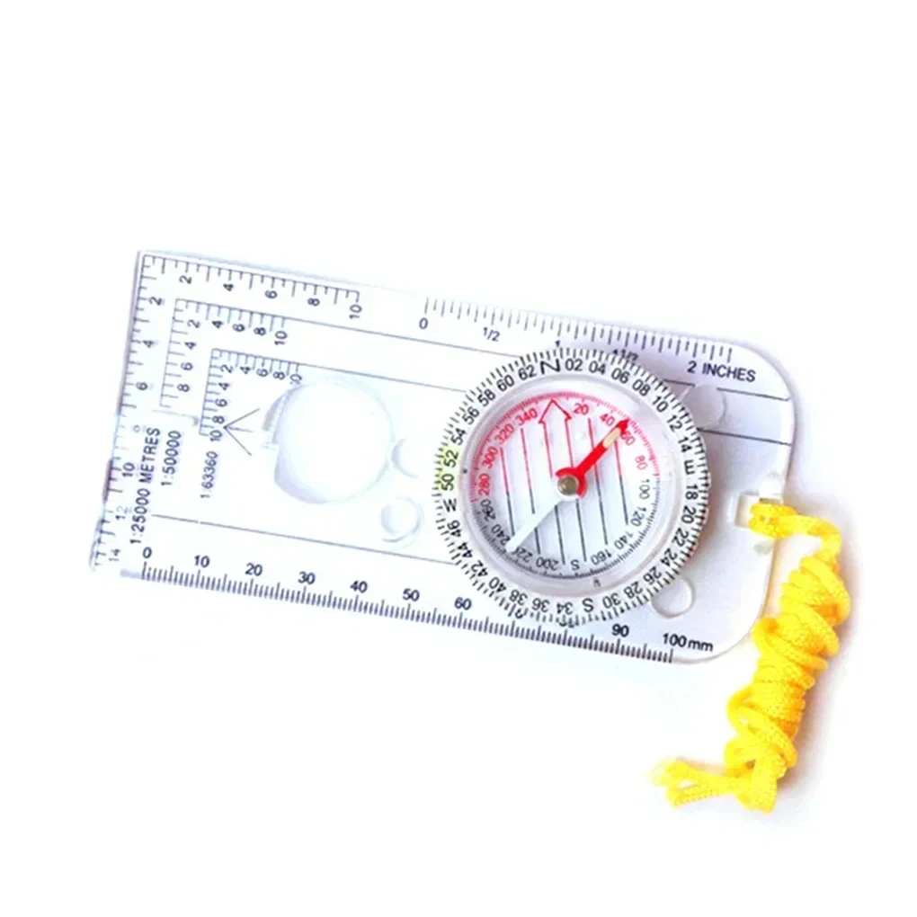 Map Compass Orienteering - Taşınabilir Akrilik Oryantistik Pusula, Halatlı Navigasyon