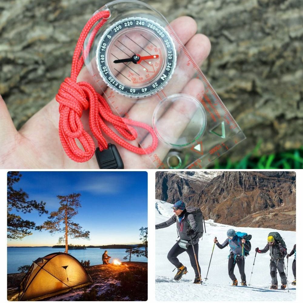 Map Compass Orienteering - Yeni Akrilik Harita Cetveli Pusula Çok