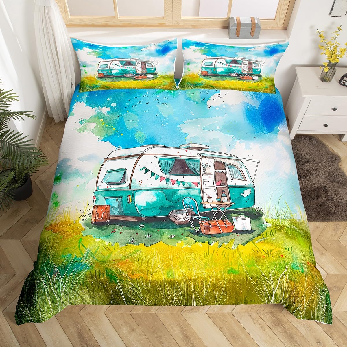 Mutlu kamp nevresim Camper nev - Outdoor Adventure Quilt incelemesi ve fiyatı